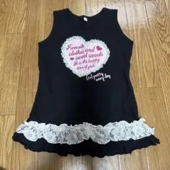 子供服 女の子 タンクトップ 黒 ブラック 140サイズ 中古