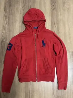 ポロ・ラルフ・ローレン 赤 フルジッパーパーカー