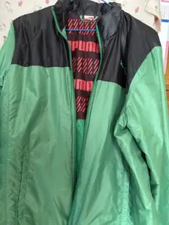 Puma ナイロンジャケット グリーン/ブラック