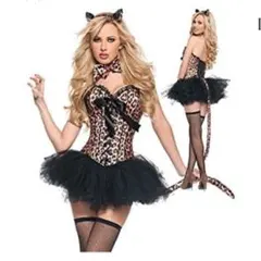 【新品・未使用】女豹　ハロウィン　セクシーコスプレ　コスチューム　豹柄　XL
