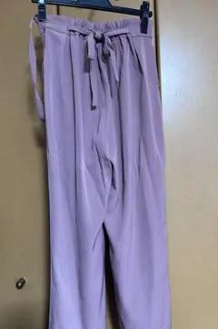 くすみピンク　サロペット ウエストゴム