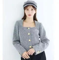 eimy istoireツイードジャケット(新品未使用品)ワンピース2点セット エイミーイストワール EIMY ISTOIRE eimy ribbon ツイードベア