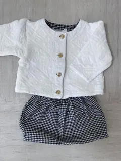 ベビー 女の子 セットアップ カーディガン 千鳥格子スカート フォーマル