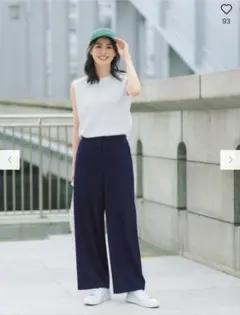 エアリズムコットンノースリーブTシャツ　ホワイトのサムネイル