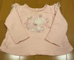 メゾピアノ ウサギ刺繍 ピンク 長袖カットソー90サイズ