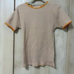KBF ボーダー 半袖 Tシャツ オレンジ