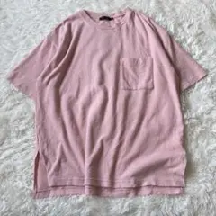 niko and...ニコアンド パイル地Tシャツ　ピンク　メンズ◆6165