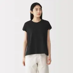 無印良品　引き揃え天竺編みフレンチスリーブＴシャツのサムネイル