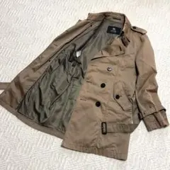 バーバリーブラックレーベル ブラウン系 トレンチコート ダブルブレスト S