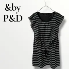 & by P&Dアンドバイピンキーアンドダイヤん　ストライプ 半袖チュニックのサムネイル