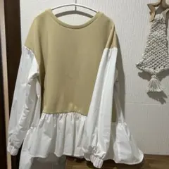 オペークフリル長袖トップス