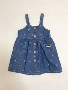 フタフタ ジャンパースカート デニム ワンピース