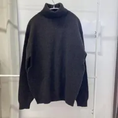 オールドユニクロ ダークブラウン タートルネックセーター ウール100%