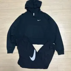 ほぼ未使用 ナイキ レディース パーカー パンツ 上下 セットアップ ブラック