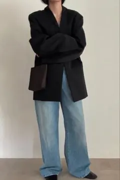 digne collarless jacket vol4 Black ディニュ