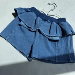 【プティマイン】 デニム フリル付き ショートパンツ 120センチ ナルミヤ