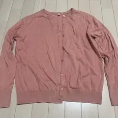 UNIQLO クルーネックカーディガン サーモンピンク XL