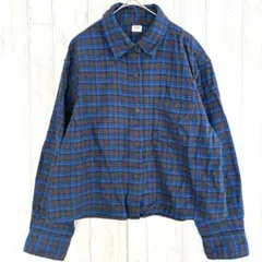 ユニクロ UNIQLO フランネル ボクシーシャツ 【M】 羽織 ショート丈
