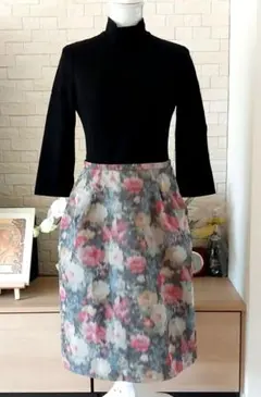 ❣️美品❣️ニットコンビ花柄ワンピース