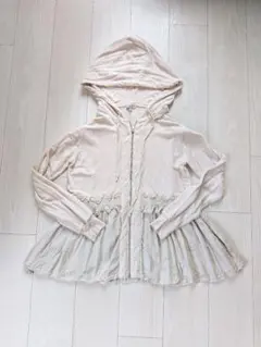 Clu◇クリュ・チュニック丈パーカー◇ライトベージュ系　XSサイズ　美品