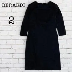 ベラルディ チャコールブラック タイトワンピース 七分袖 ウール混『2』 日本製