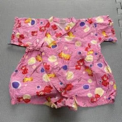 金魚柄　浴衣　ロンパース　80