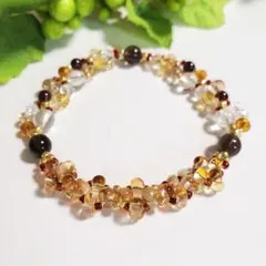 天然石　ブレスレット　＊No. 566＊ハンドメイド　パワーストーン　編み