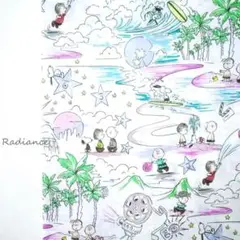 リバティ108.SNOOPYサニー・ホリディ☆タナローン☆はぎれ布☆むらさき