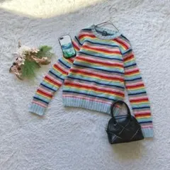 ギャップ マルチボーダーニット セーター クルーネック XXL 通学 カジュアル