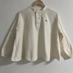 DANTON ダントン ノーカラーシャツ ブラウスベージュ アイボリー 38 