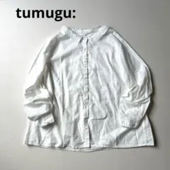 tsumugu ツムグ コットン刺繍レース 長袖シャツ ブラウス フリーサイズ 