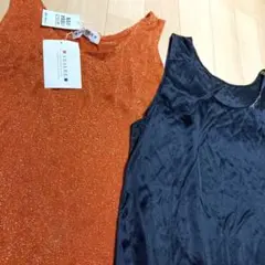 AZALEE タンクトップ　mサイズ ラメ風　他　黒　タンクトップ　未使用品