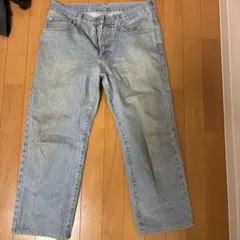old UNIQLO ワイドレッグデニムライトブルー