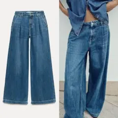 ZARA Z1975 WIDE-LEG ミッドライズ デニムパンツ 38