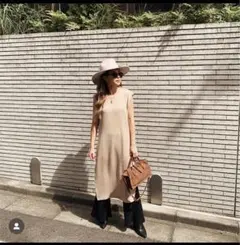 room306contemporary スリット入りニットワンピースのサムネイル