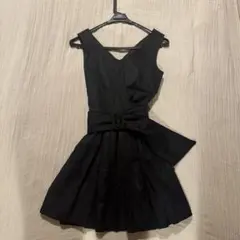 JILLSTUART ブラック Vネックドレス ウエストリボン付き