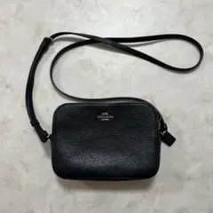 コーチ　ショルダーバッグ　ミニ　ブラック　レザー