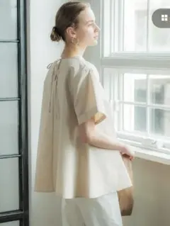 coca 　パリフワバックリボン 半袖ブラウス