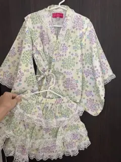 美品　little Princess 花柄浴衣セット 120 セットアップ