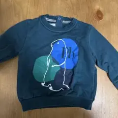 プチバトー リスプリント ダークグリーン トレーナー 81cm