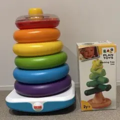 【2点セット】Fisher Priceゆらりんタワー/PLAN TOYS知育玩具のサムネイル
