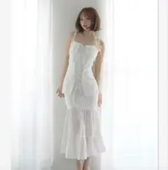 andmary Amelia lace long dress white - メルカリ