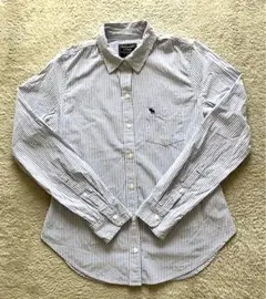 Abercrombie & Fitch ストライプ長袖コットンシャツ XS大きめ