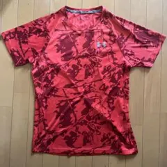 Under Armour HeatGear ヒートギア Tシャツ 赤 迷彩　M