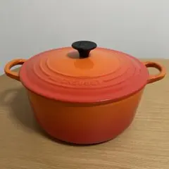 新品未使用】LE CREUSET 両手鍋 チェリーレッド 鋳物ホーロー24cm