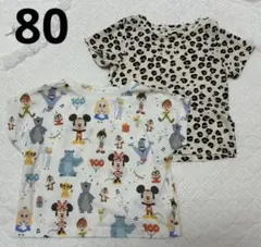 ディズニー100 アカチャンホンポ　ミッキー Tシャツ 2枚セット 80