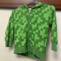 クリーパー デザイン 緑色 パーカー　マイクラ