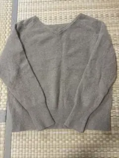 WhimGazetteグレー Vネック 長袖セーター Fサイズ