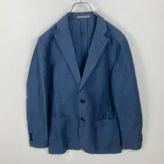 訳あり UNIQLO ユニクロ リネンコットンジャケット テーラード 羽織り 紺