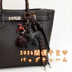 高級感◎ バッグチャーム べっ甲風パーツ×ホース 星モチーフ